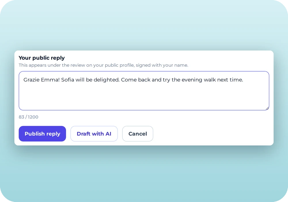 tripadmit-review-hub-public-reply Replying publicly to a guest review in the Review Hub